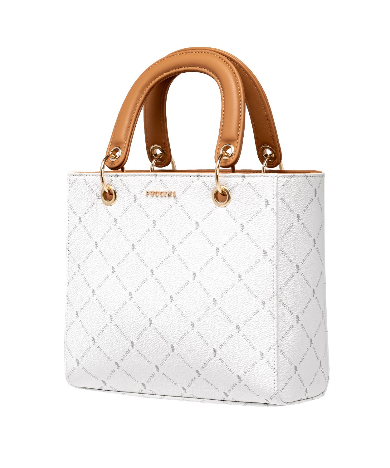 Dámská Kabelka Malá Kufřík Přes Rameno Monogram Puccini Bílá BLXP0042M-0