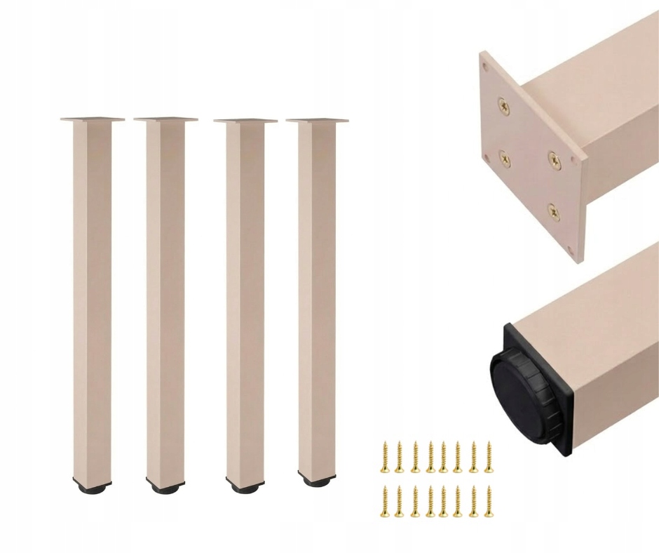 4 Ks Hliníková Noha Nohy Pro Stůl H 710 mm Regulace Kašmír