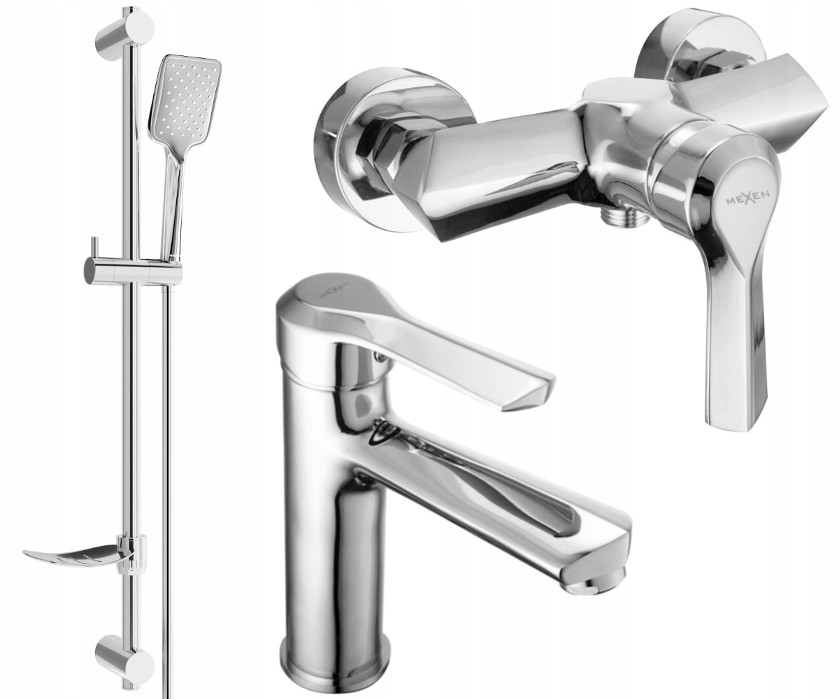 Mexen Sabre DF62 Chromová sprchová souprava s nastavitelným úchytem