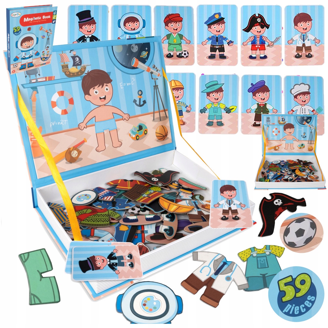 KLOCKI MAGNETYCZNE PUZLE UKŁADANKA MAGNETYCZNA UBIERANIE LALI DOPASOWYWANIE Stan opakowania oryginalne