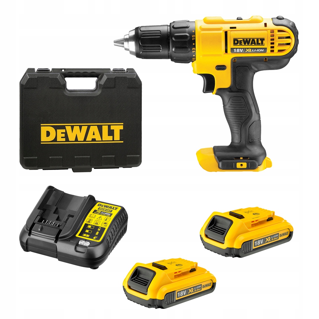 Aku Šroubovák DeWALT DCD771D2 Xr 18V 2x2Ah 42Nm 2 rychlostní stupně kufr