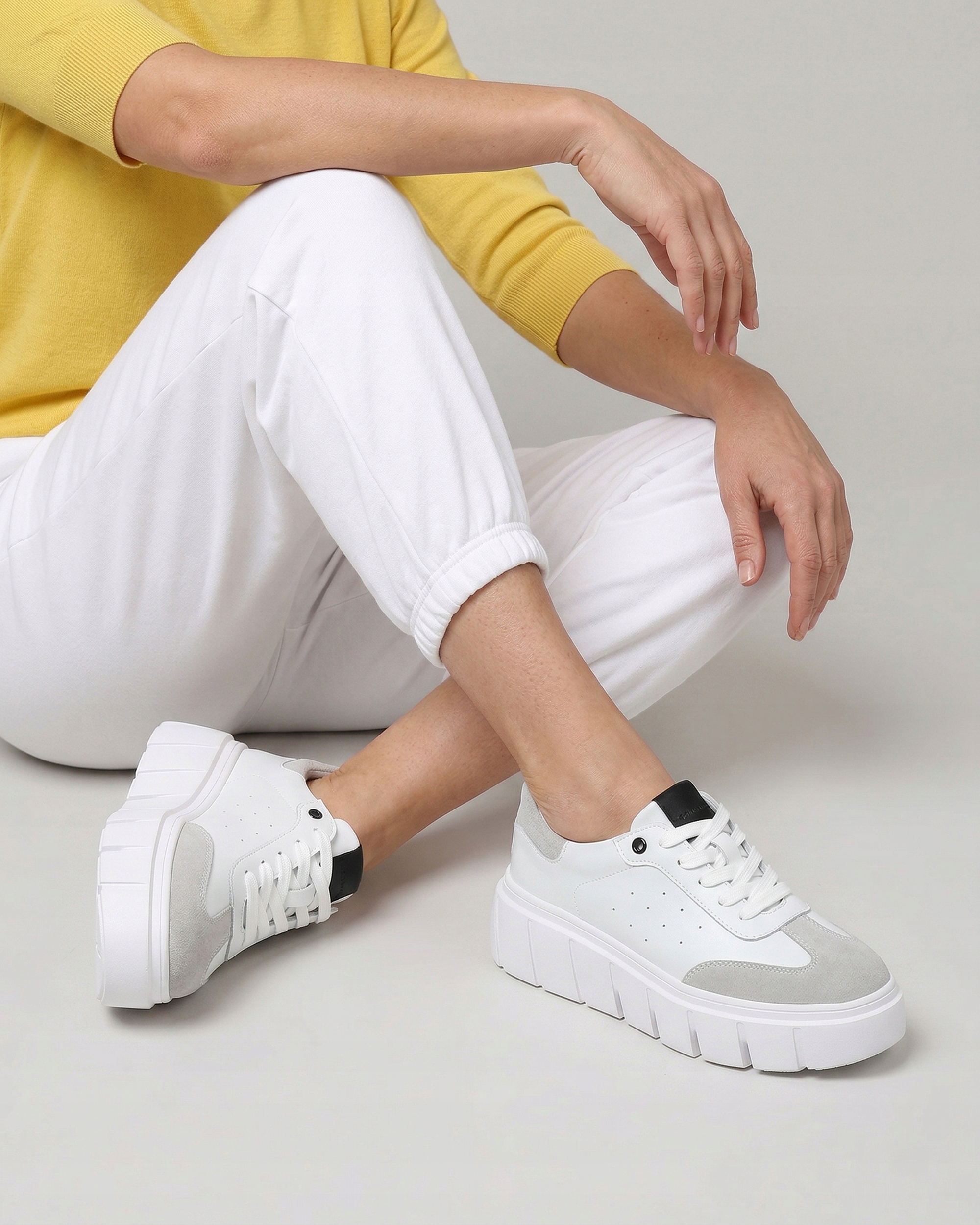 Venezia Biało-szare damskie buty sportowe skórzane rozmiar 37