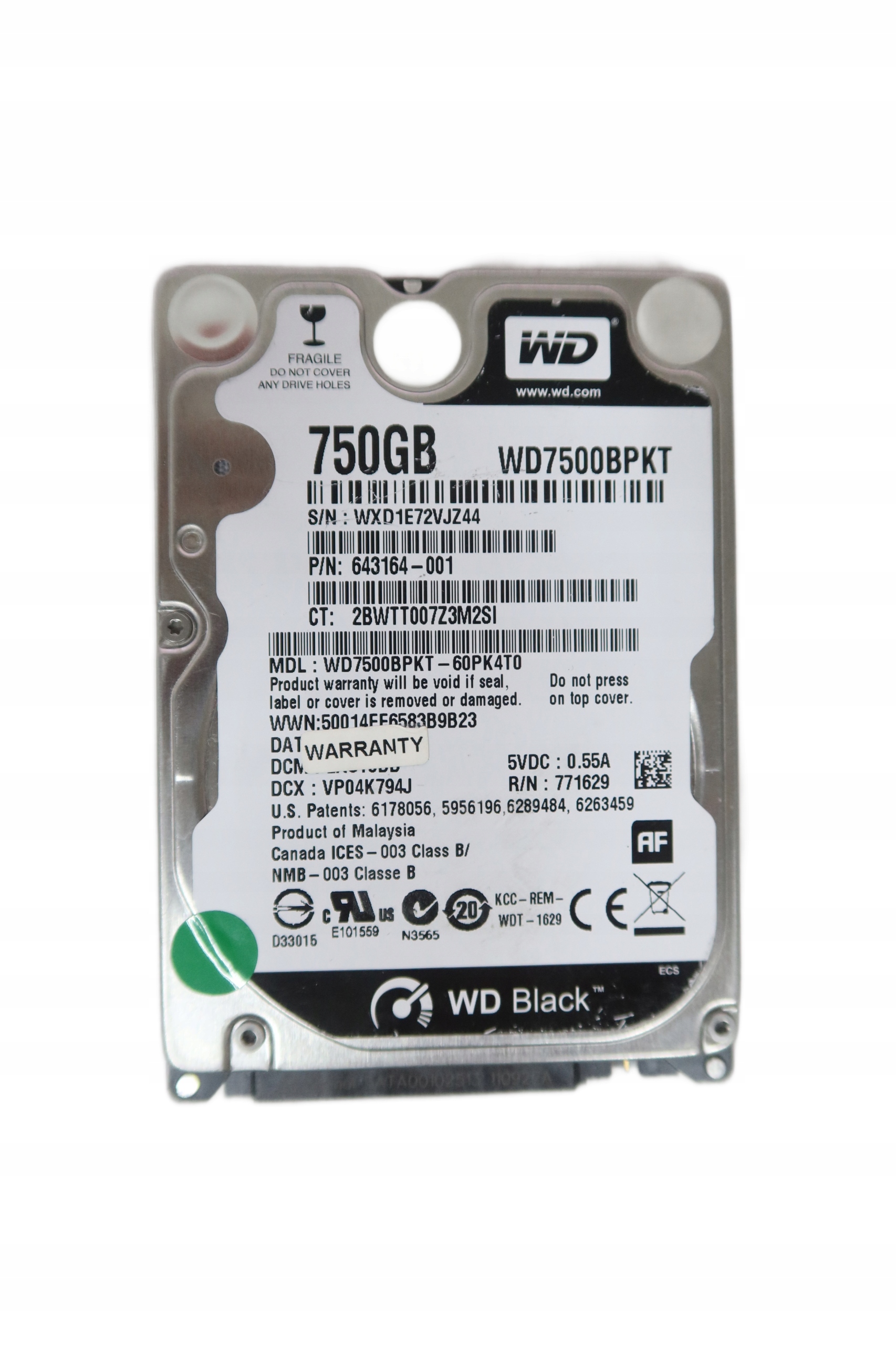 Dysk twardy Western Digital Black WD7500BPKT 750 Sata II 2,5"