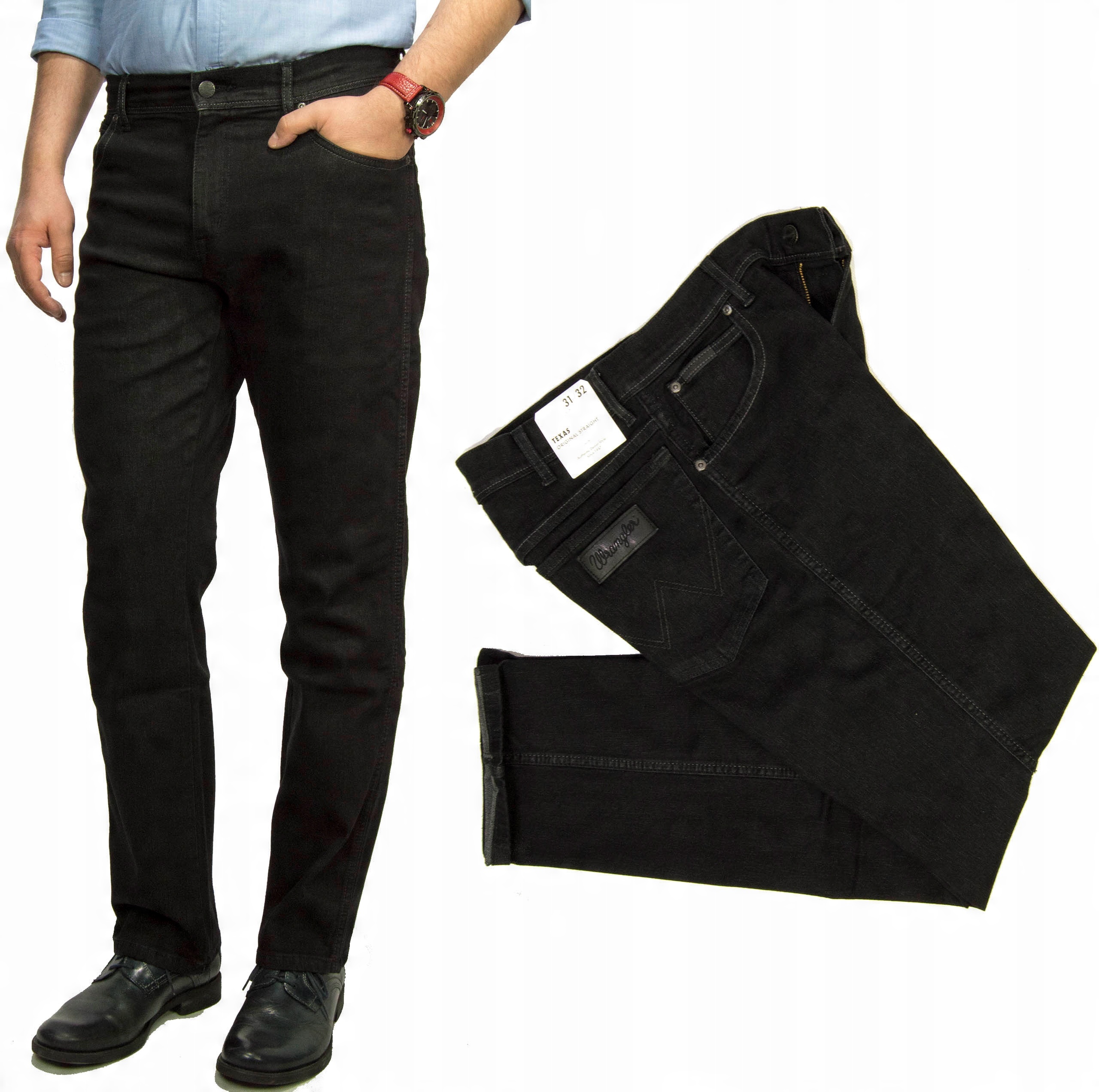 

Wrangler Texas Raven męskie spodnie jeansy W33 L34
