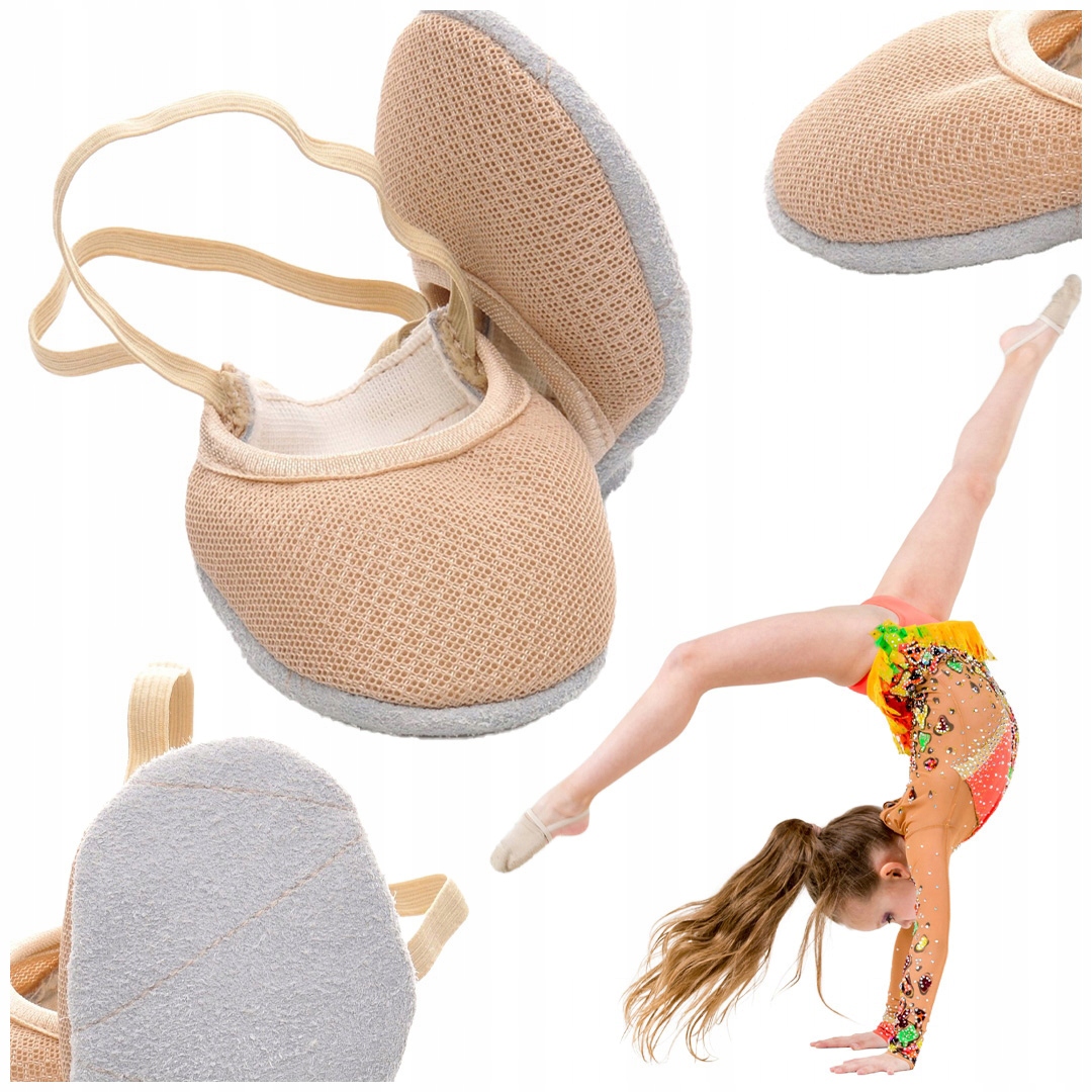 NAPALCÓWKI DO GIMNASTYKI I TAŃCA MODEL "ODESSA" ROZMIAR 39 CIELISTY.