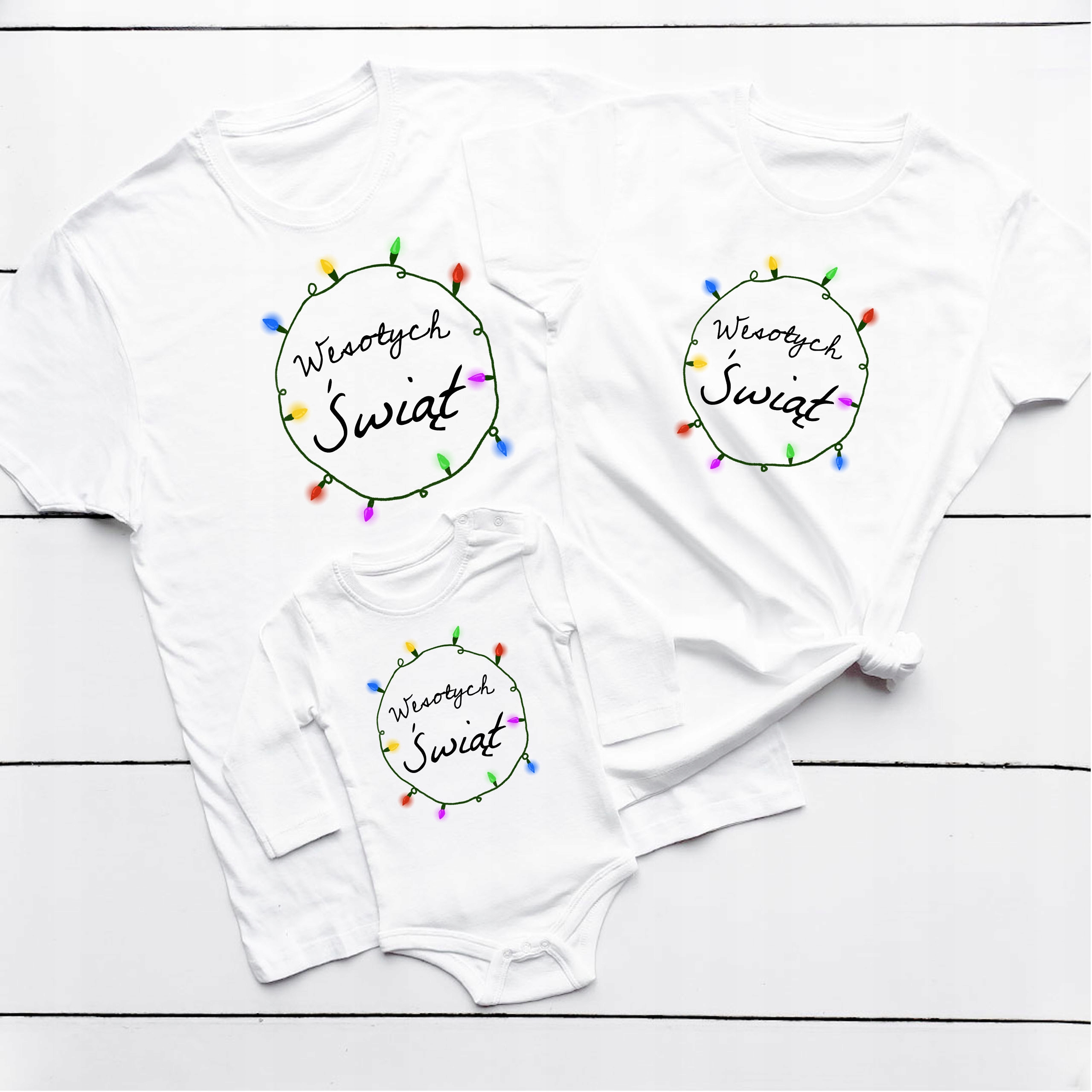 KOSZULKI RODZINNE KOMPLET NA ŚWIĘTA MAMA TATA SYN Model KOSZULKI RODZINNE NA ŚWIĘTA POD CHOINKĘ ZESTAW