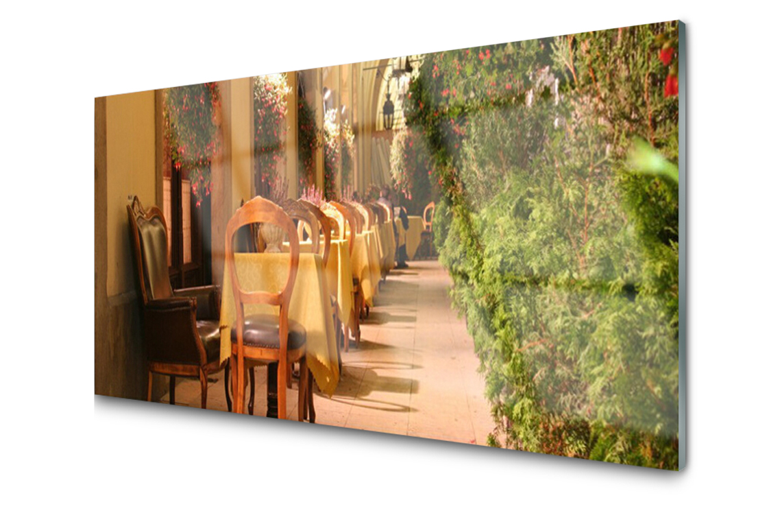 

Panel szklany dekor Restauracja 120x60 + Klej
