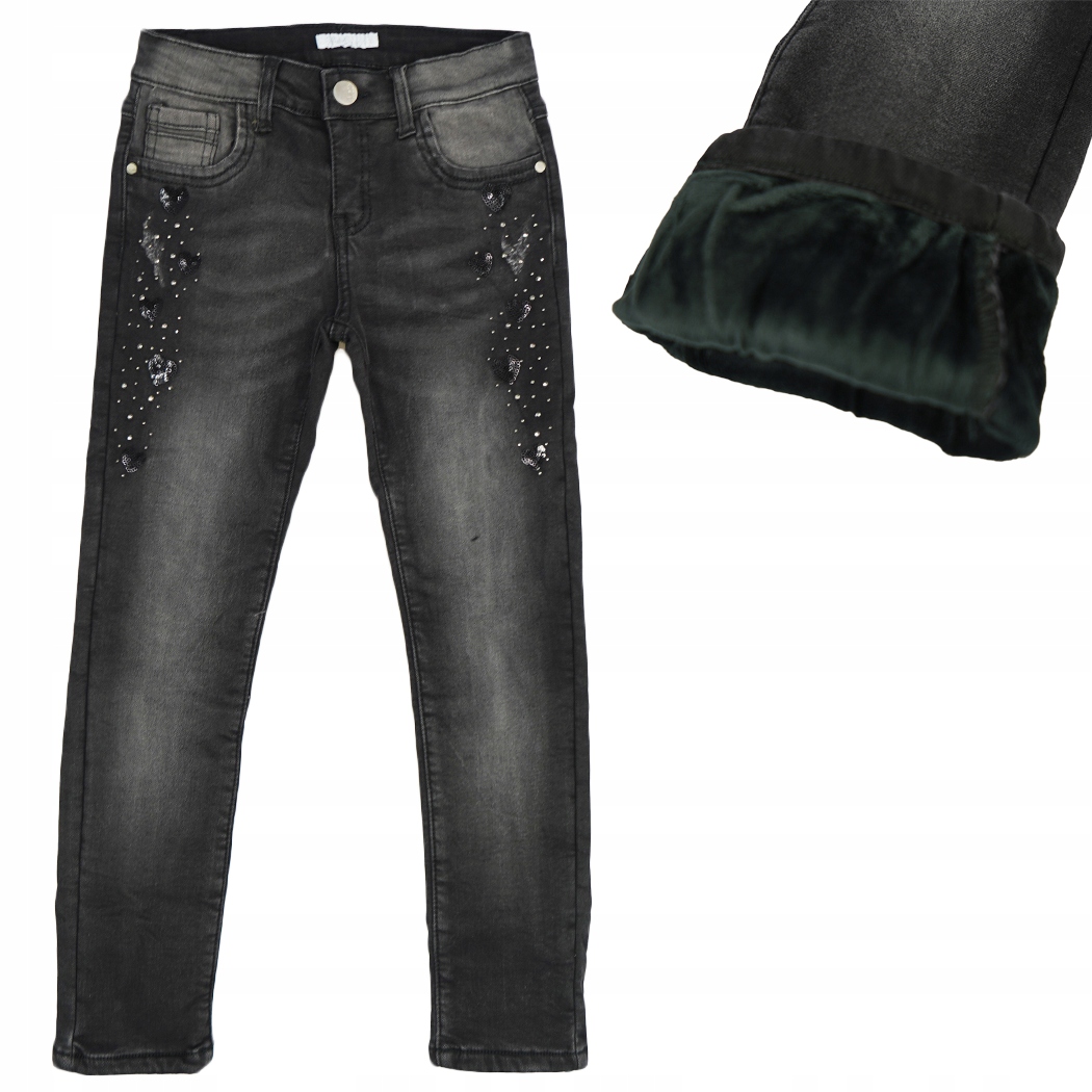 

Spodnie Jeansy ocieplane czarne dżety r.170/176