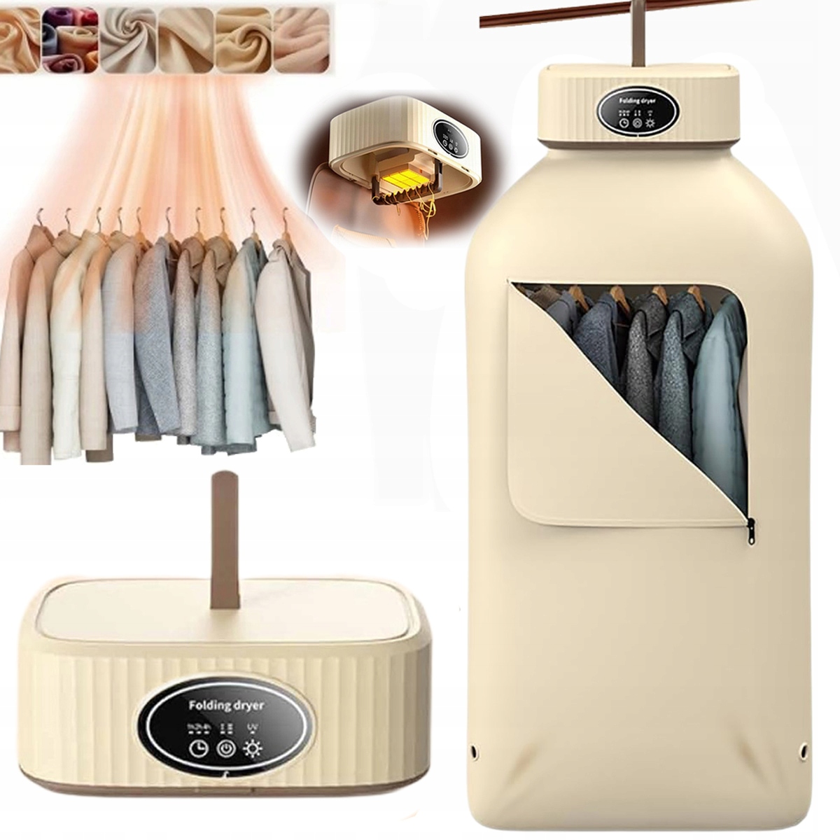 Levně Elektrická Sušák Prádla Rychleschnou Sušák S Časovačem 360° 600 W