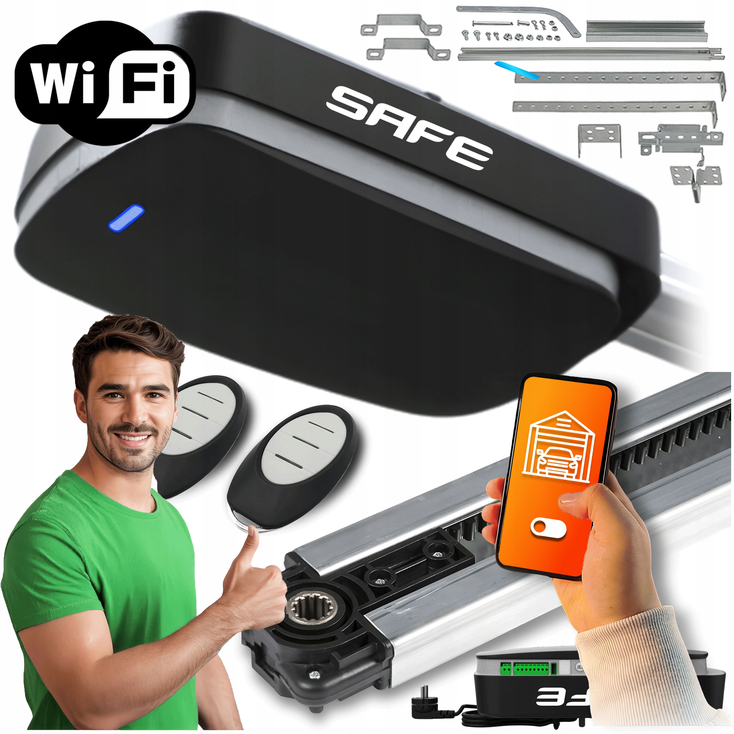 Set Pohon Pro Garážová Vrata Wifi Tuya 2,6 m kolejnice Ultra ovladače automat