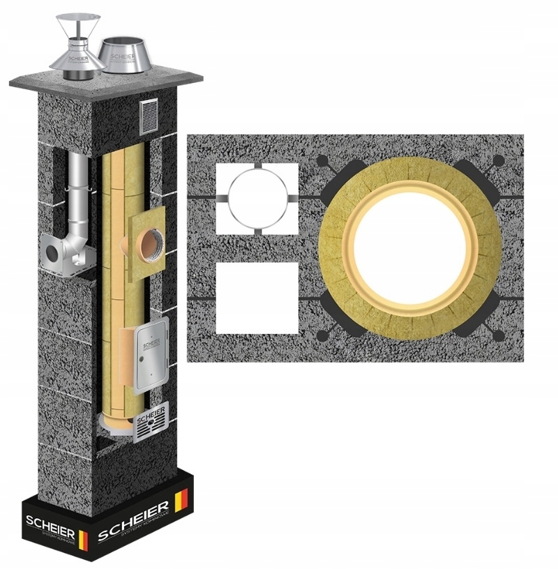 Keramický systém komínový plyn Duo 200 80 5 m sada vložek Uni Inox ocel