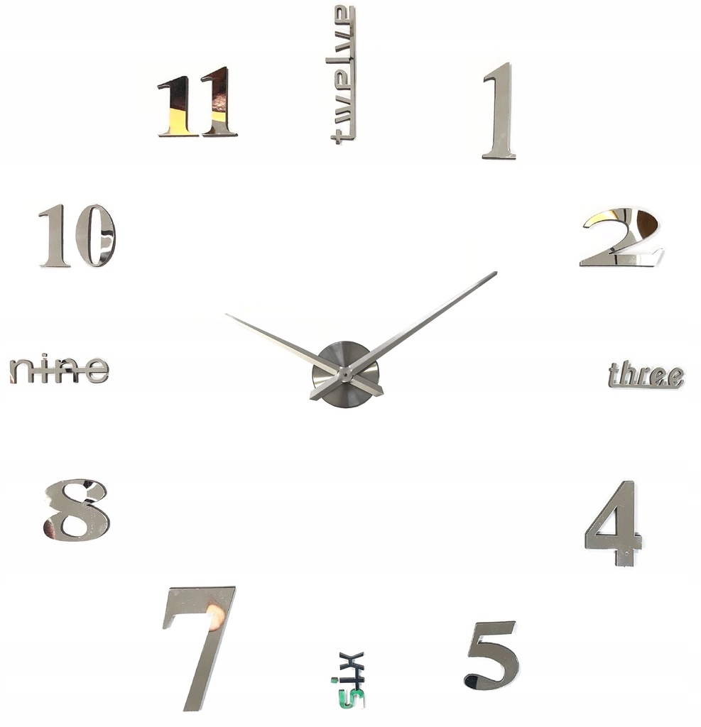 

Zegar Scienny Duży 3D na sciane naklejany Diy XL