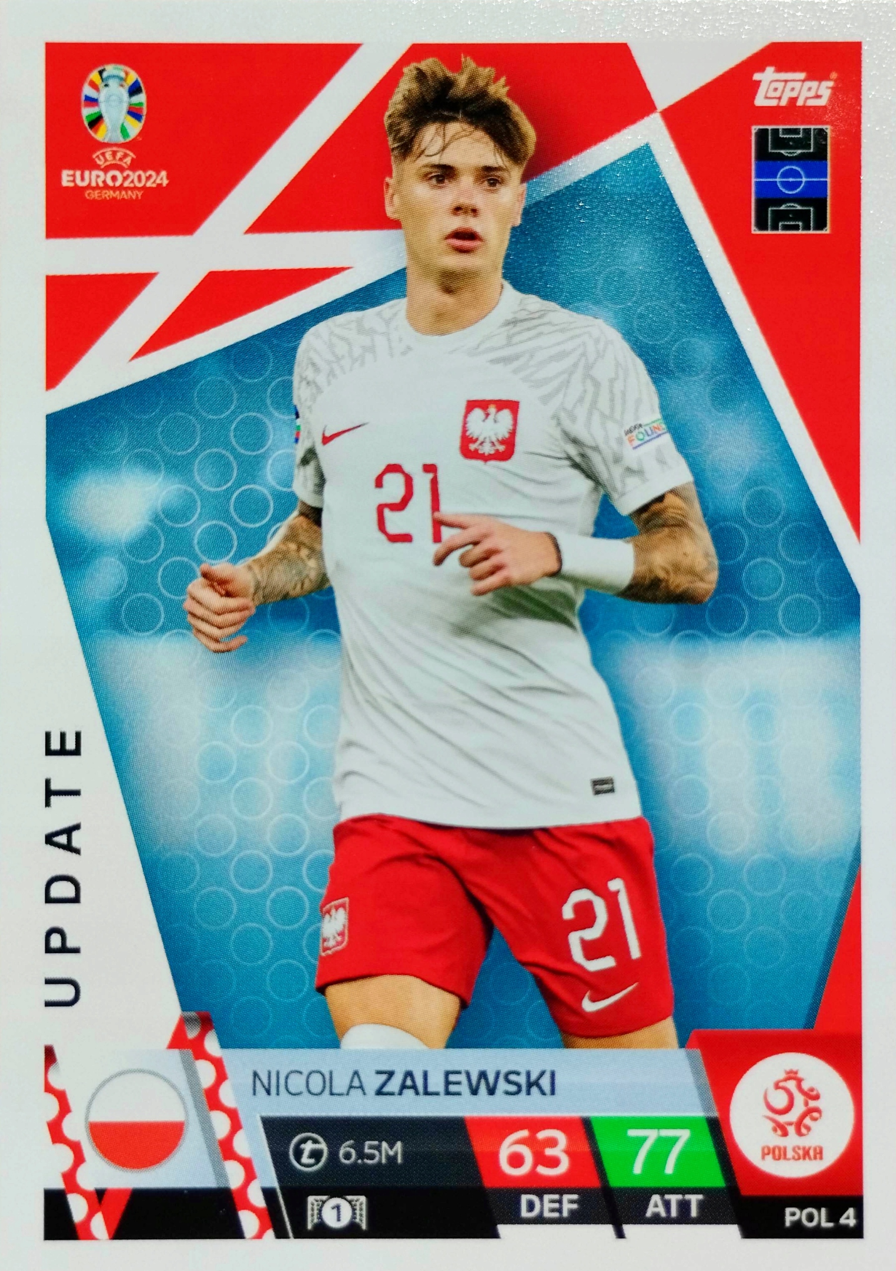 EURO 2024 TOPPS MATCH ATTAX UPDATE POL 4 NICOLA ZALEWSKI POLSKA