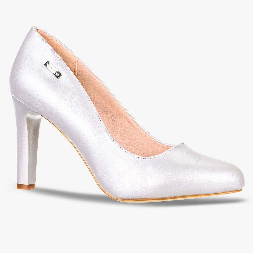 CZÓŁENKA ŚLUBNE NA OBCASIE SŁUPKU WKŁADKA SKÓRA 39 Wzór dominujący bez wzoru