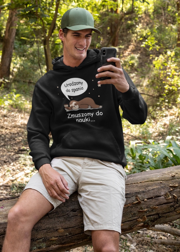 BLUZA Z KAPTUREM SUPER PREZENT DLA ŚPIOCHA NAUKA Rozmiar one size