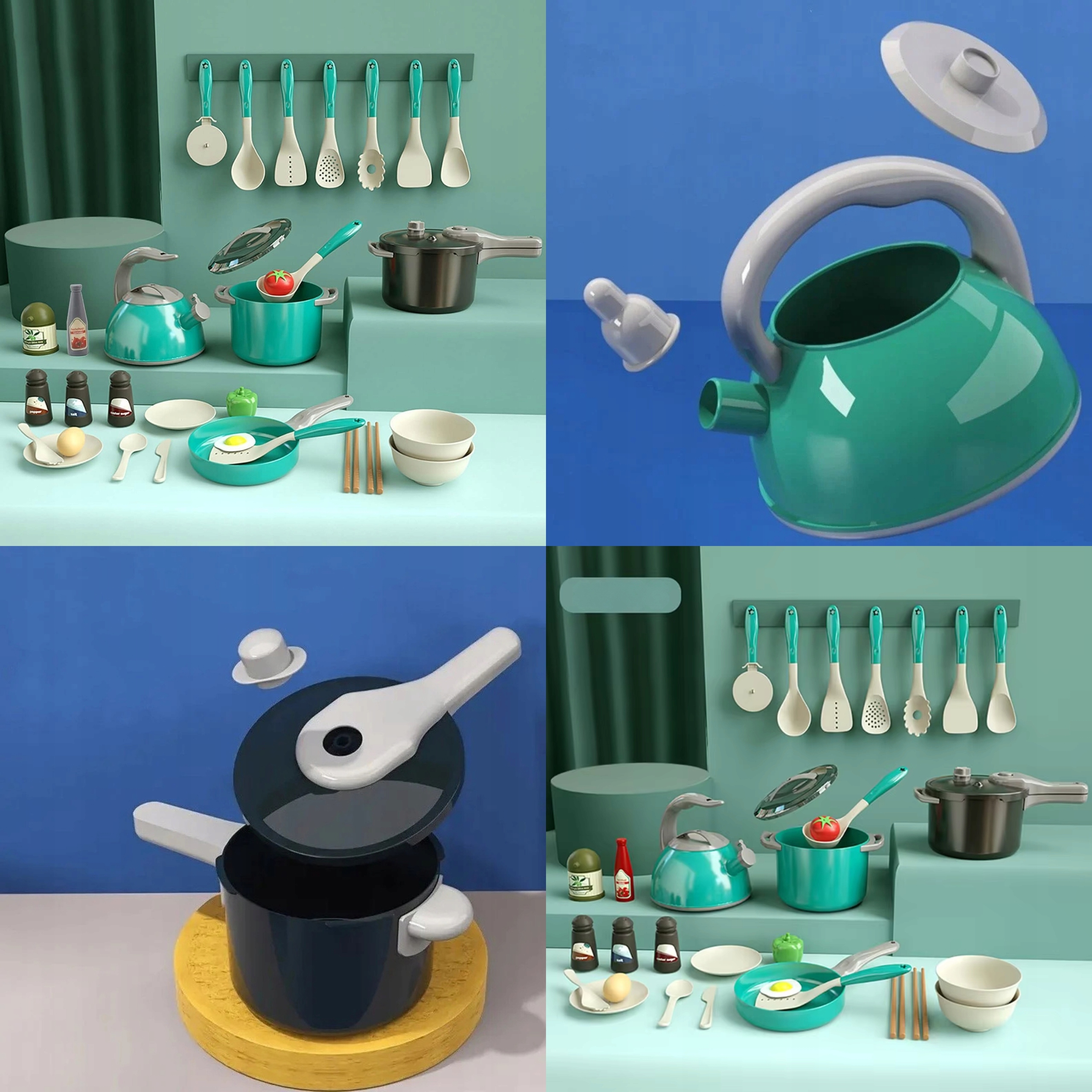 ZABAWKOWA KUCHNIA AKCESORIA KUCHENNE DLA DZIECI ZASTAWA STOŁOWA SZTUĆCE 32e Wiek dziecka 3 lata +