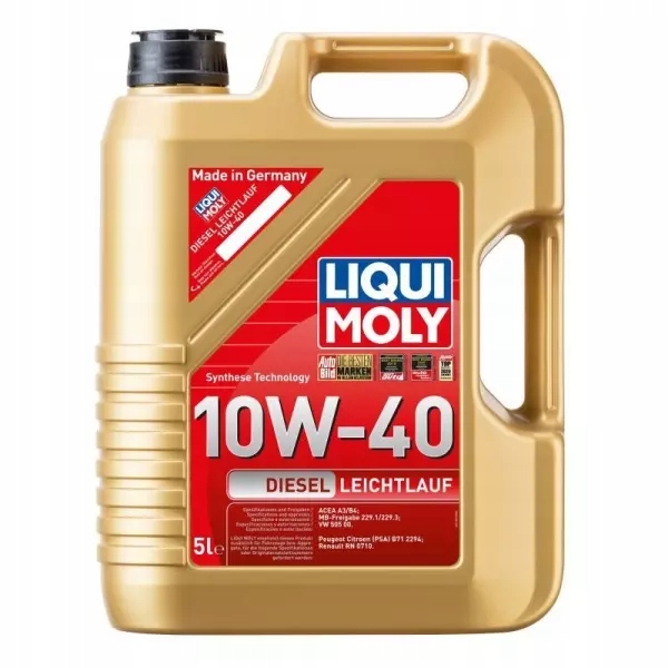 LIQUI MOLY DIESEL LEICHTLAUF 10W40 B4 API CF 8L Klasa lepkości SAE 10W-40