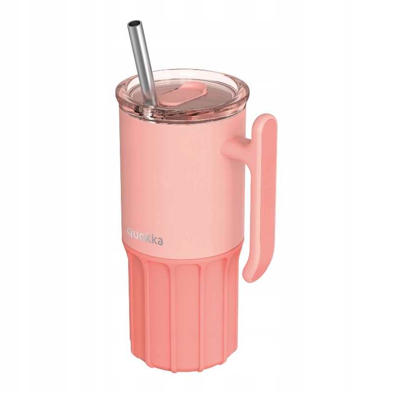 Quokka Umi kubek termiczny stal nierdzewna 720 ml ze słomką Peachy Pink