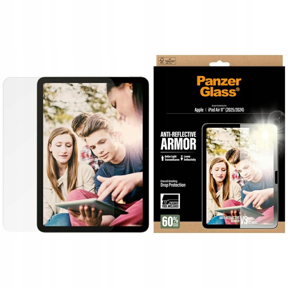 Szkło PanzerGlass Ultra-Wide Fit Reflective Armor Fastfit iPad Air 11"