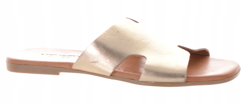 Venezia zlaté dámské nazouváky ploché kožené pro každodenní nošení z kůže 37