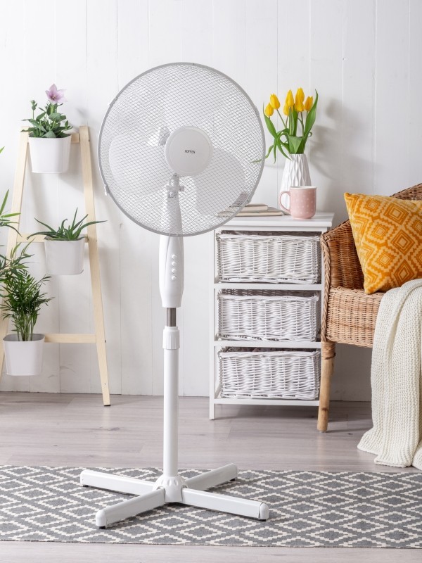 DUŻY WYDAJNY WENTYLATOR WIATRAK PODŁOGOWY STOJĄCY REGULACJA OBOTÓW WYSOKI Model FS40-4