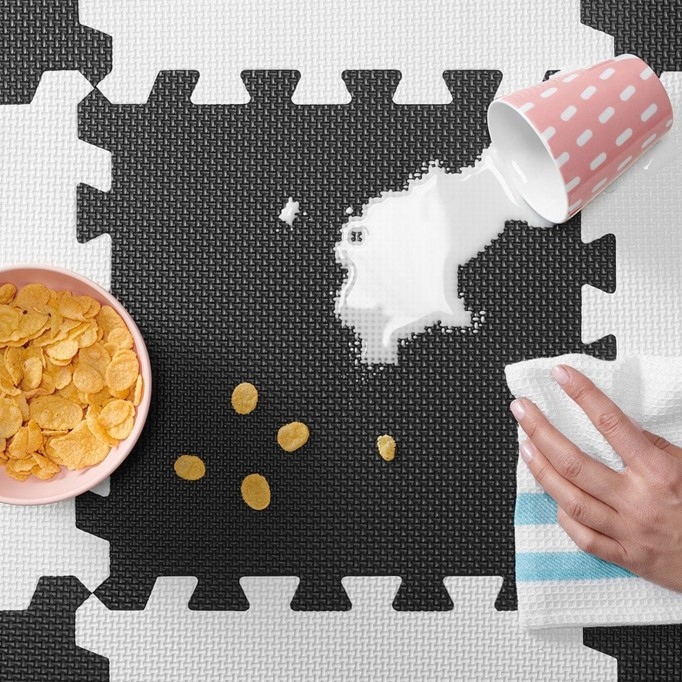 GRUBA MATA EDUKACYJNA puzzle PIANKOWE 16szt + obrzeża XXL Wiek dziecka 0 +