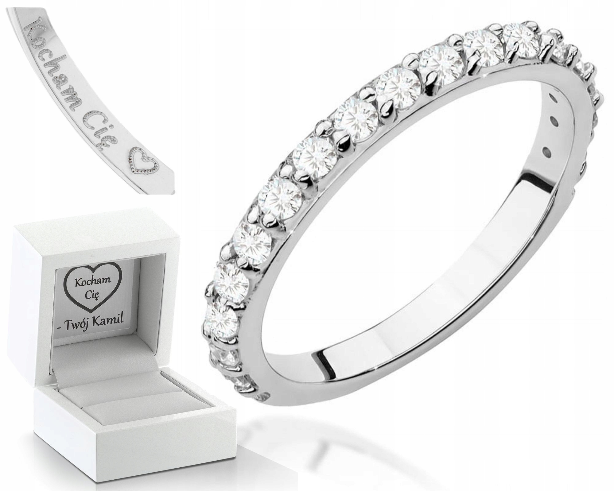 Bílé Zlato Prstýnek Briliant 0,34 ct 585 Gravírování