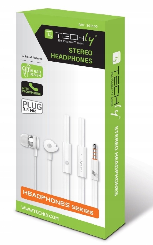 Techly Douszne Słuchawki z Mikrofonem do Telefonu Marka Techly