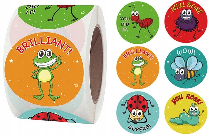 

Naklejki motywacyjne J.Angielski 100sztuk 2,5cm