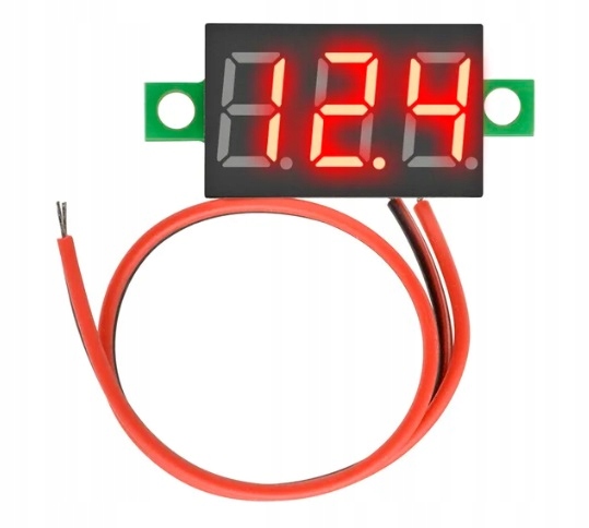 WOLTOMIERZ 3-40V DC, DWA PRZEWODY, CZERWONY