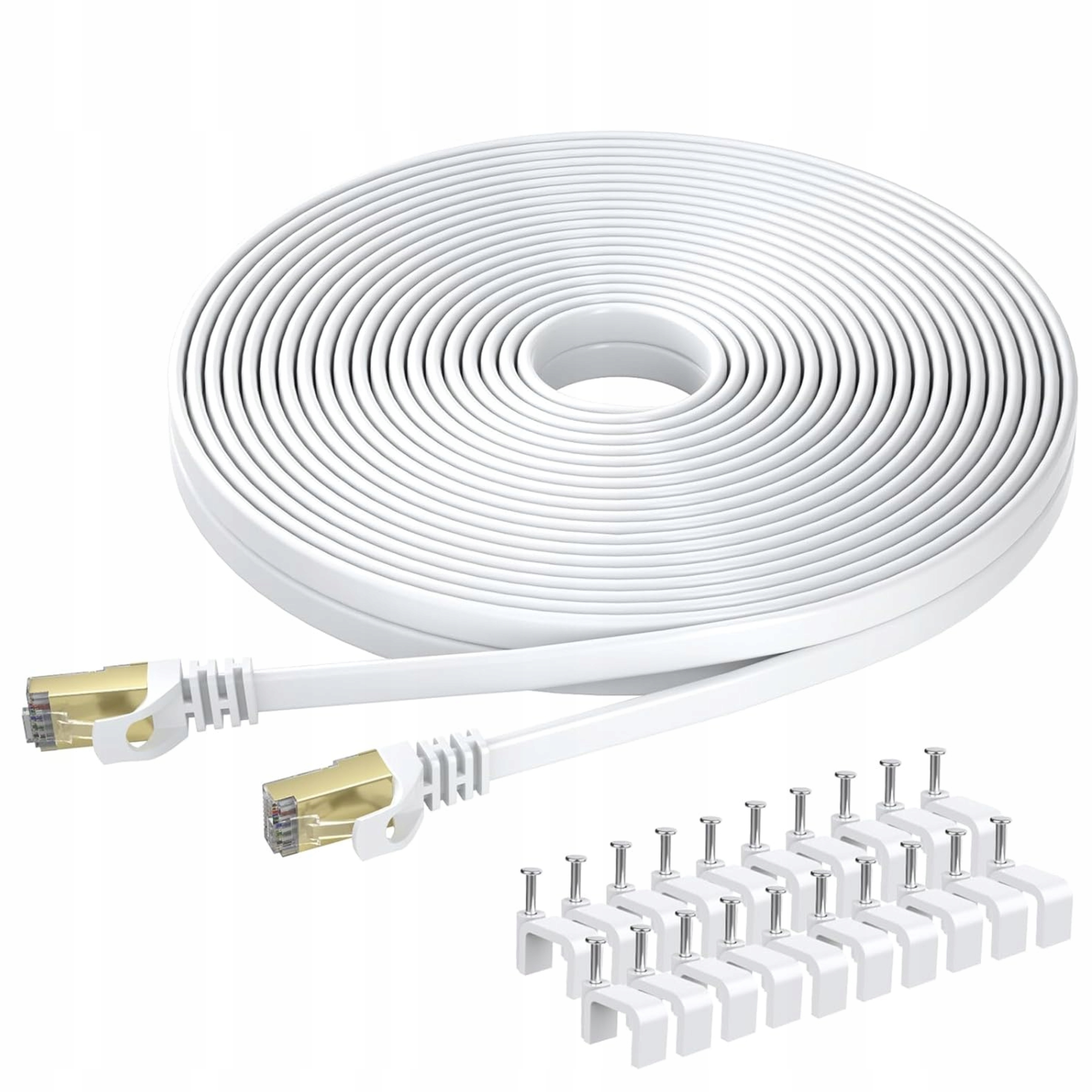 Kabel Ethernet Cat8 10m Płaski Kabel Sieciowy Gigab RJ45 Lan 40Gb/s 2000MHz