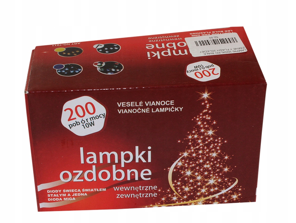 

Lampki Choinkowe Święta 200 Led+flash Białe Zimne