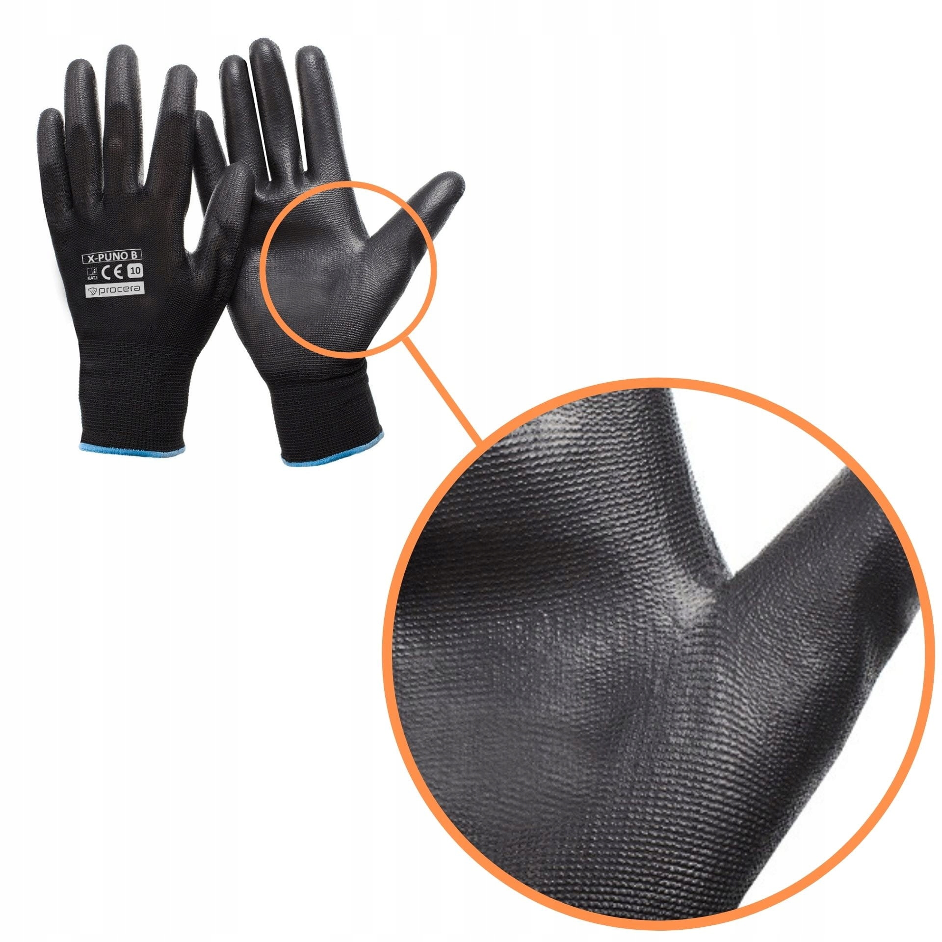 Rękawice rękawiczki ROBOCZE POLIURETANOWE XL 12par Marka inna