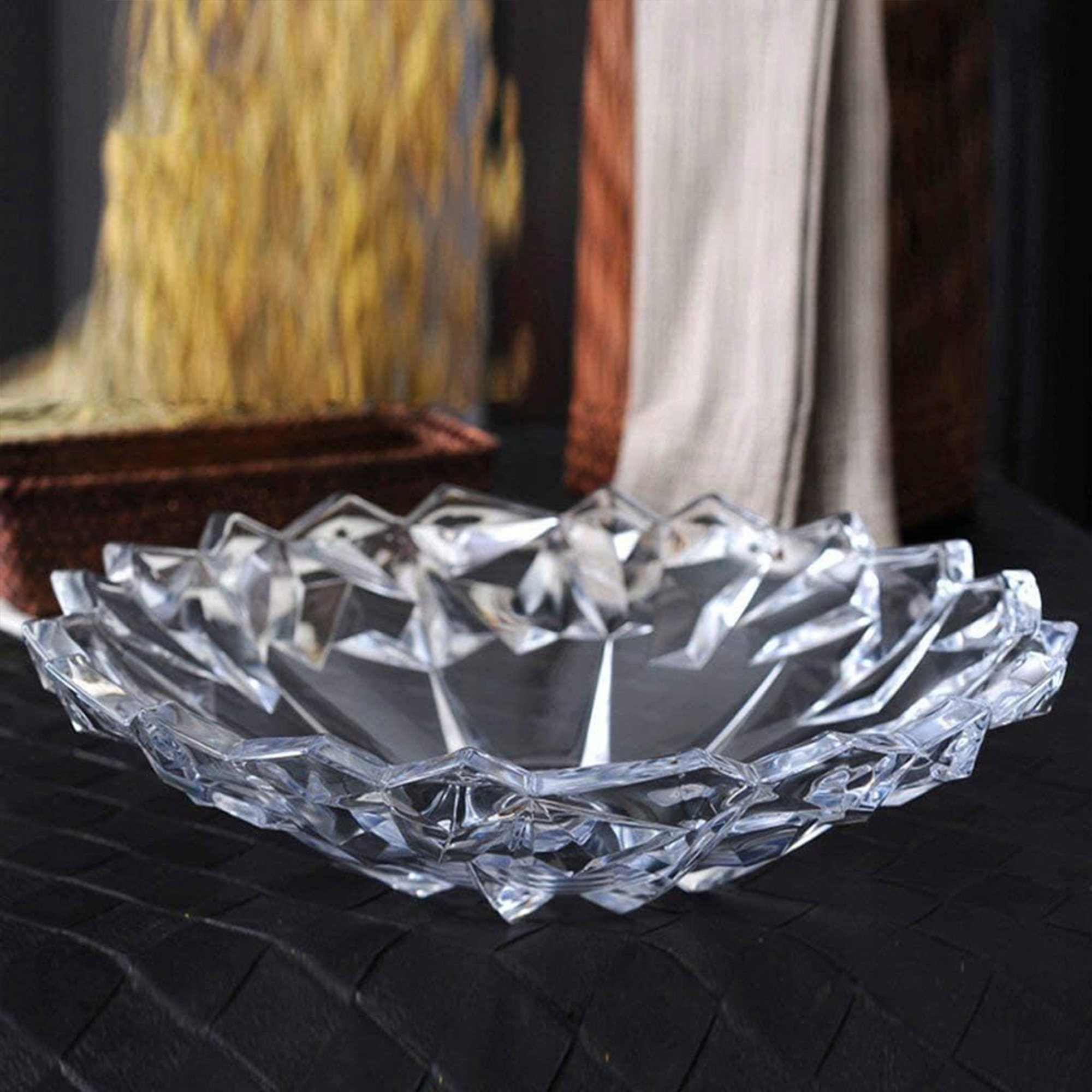 OWOCARKA KRYSZTAŁOWA 33,5CM ELEGANCKA MISA NA OWOCE NOWOCZESNA WZORZYSTA