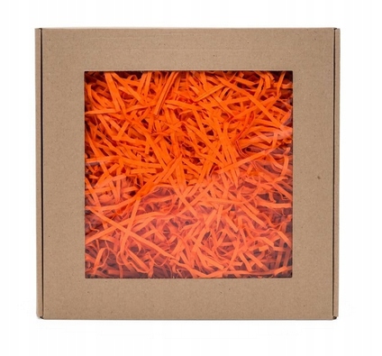 

Pudełko z okienkiem 15x15x5cm+wypełniacz Pomarańcz