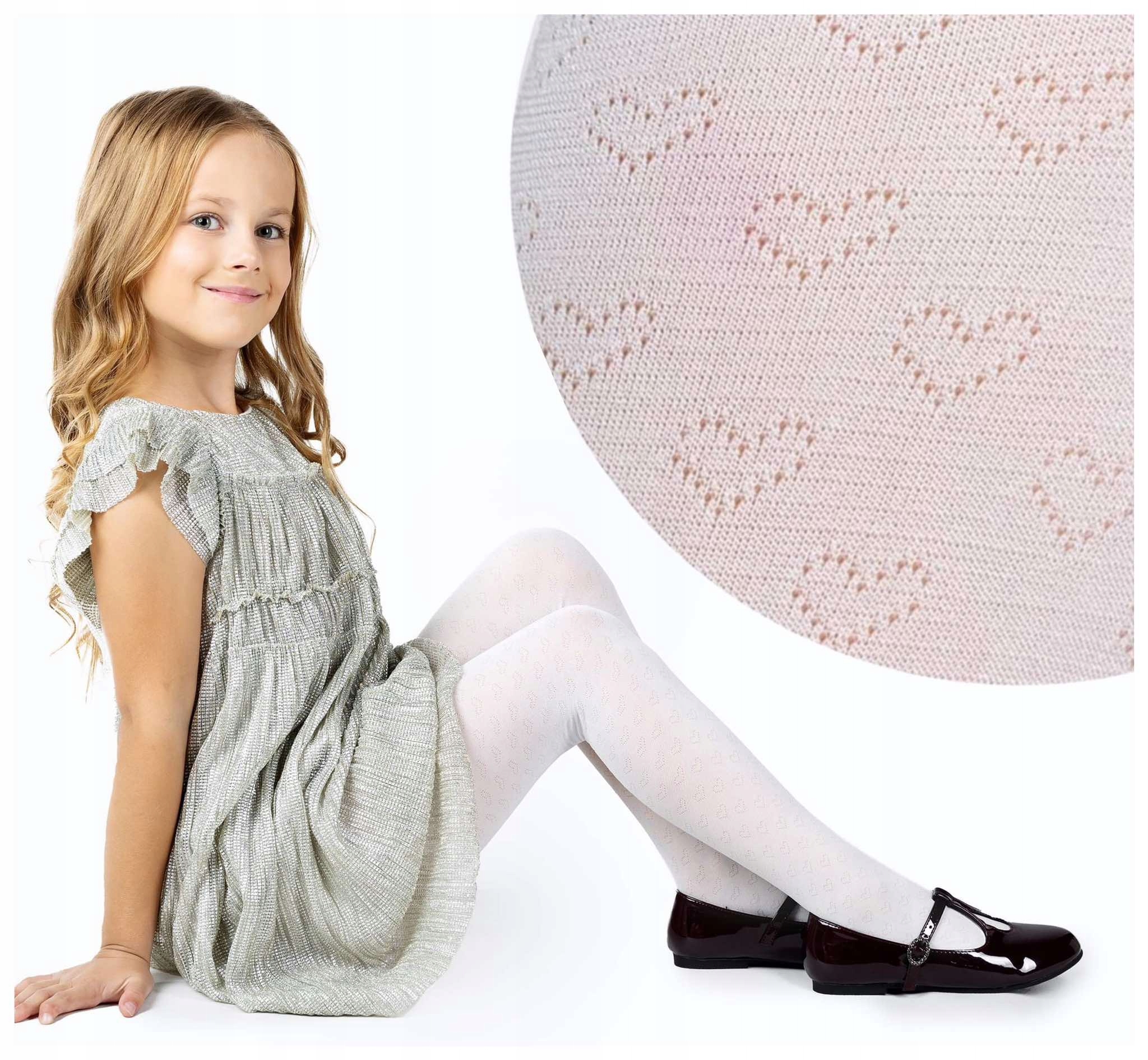 Rajstopy SERDUSZKA grube dziewczęce wzór dziecięce wzorzyste 60 DEN