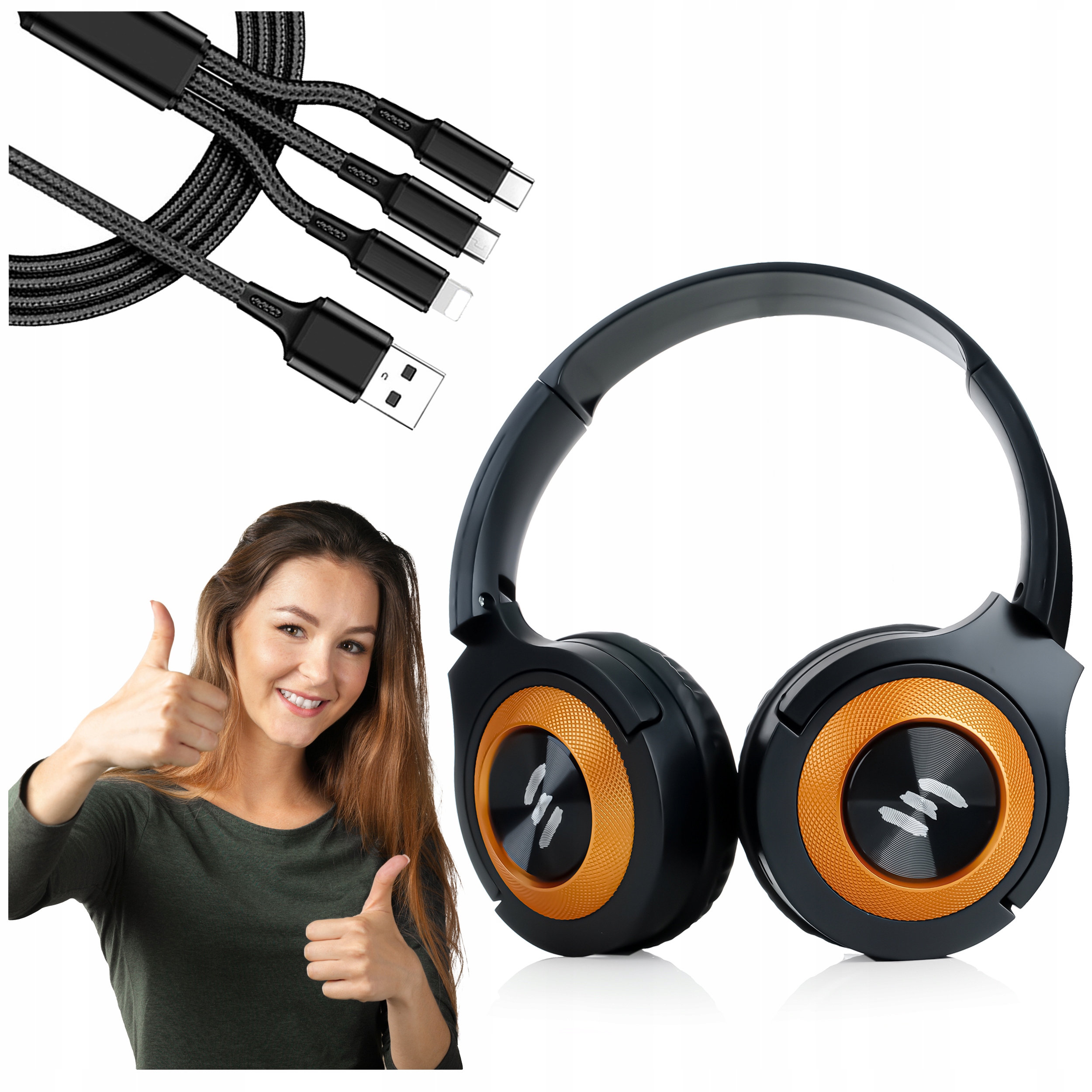 

Bezprzewodowe Słuchawki Nauszne 2W1 Z Radiem