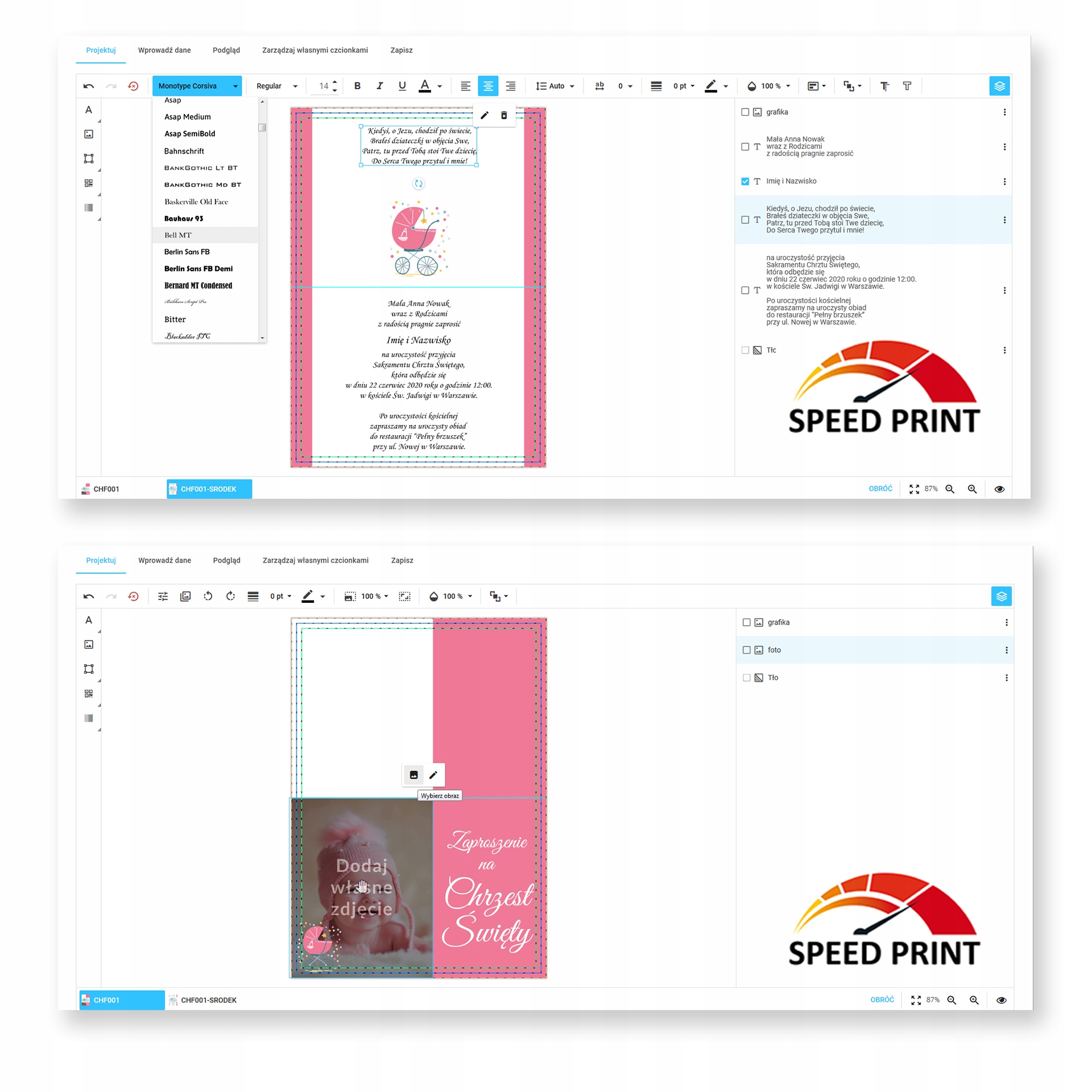 Zaproszenia ŚLUBNE Belleza Złoto KREATOR 12 WZORÓW Marka inny