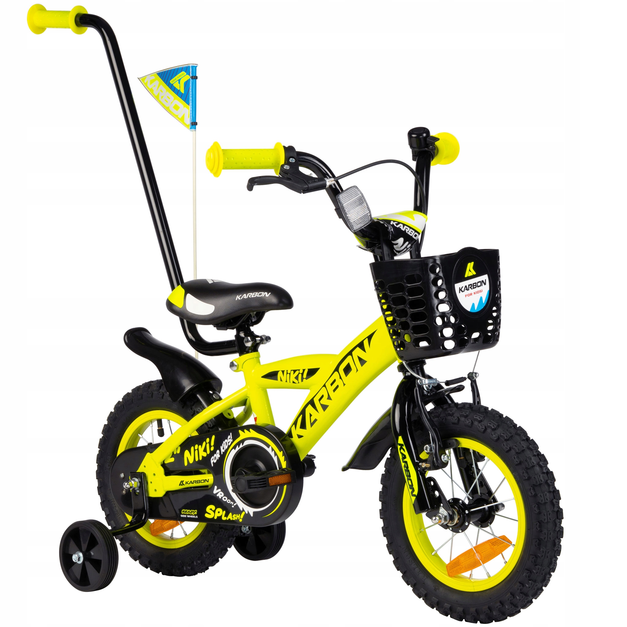 Rower Karbon 14" Niki limonkowo-czarny