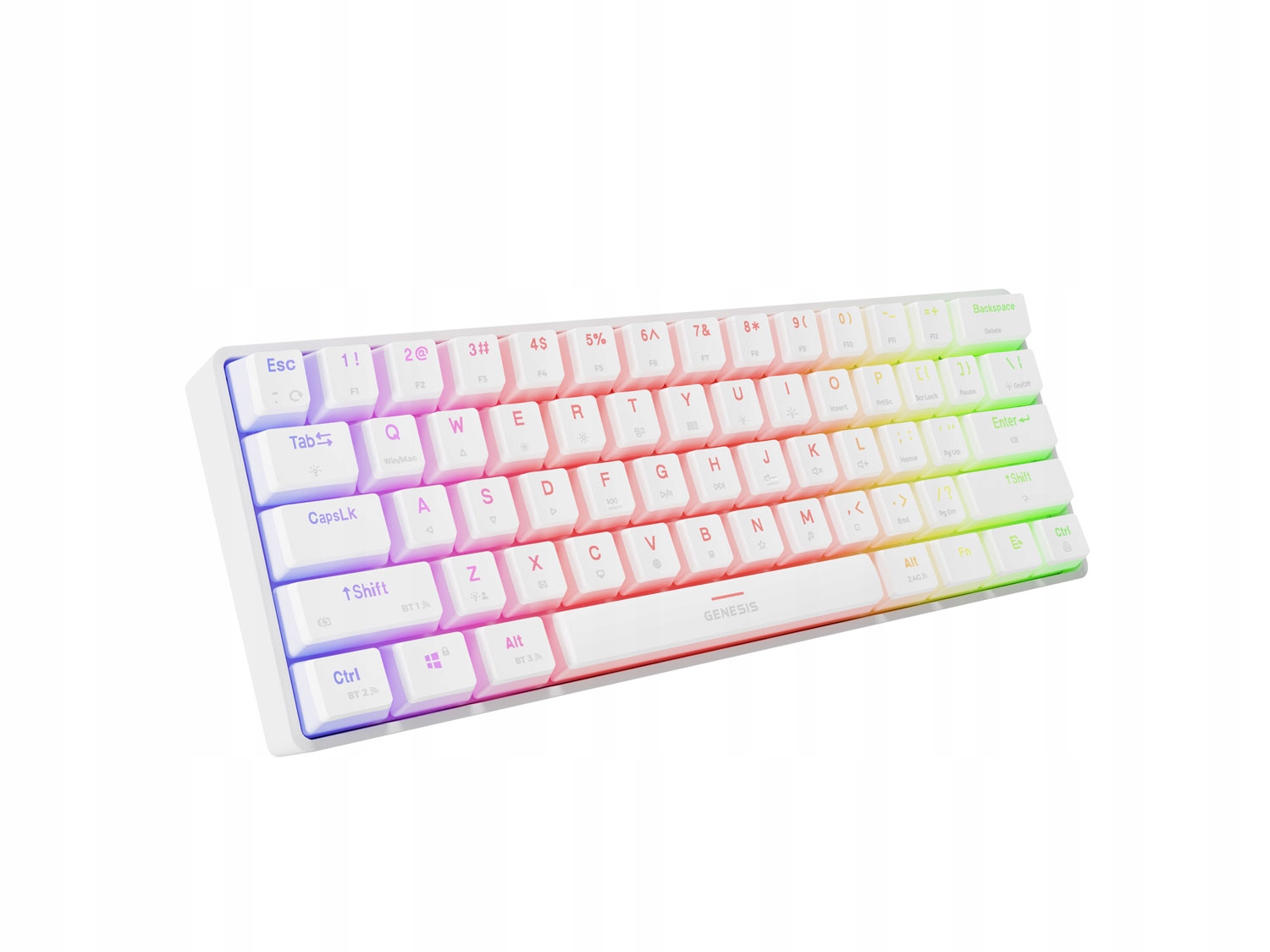 Genesis herná klávesnica Thor 660 G2/Gateron Brown/USB+BT/US layout/Biela