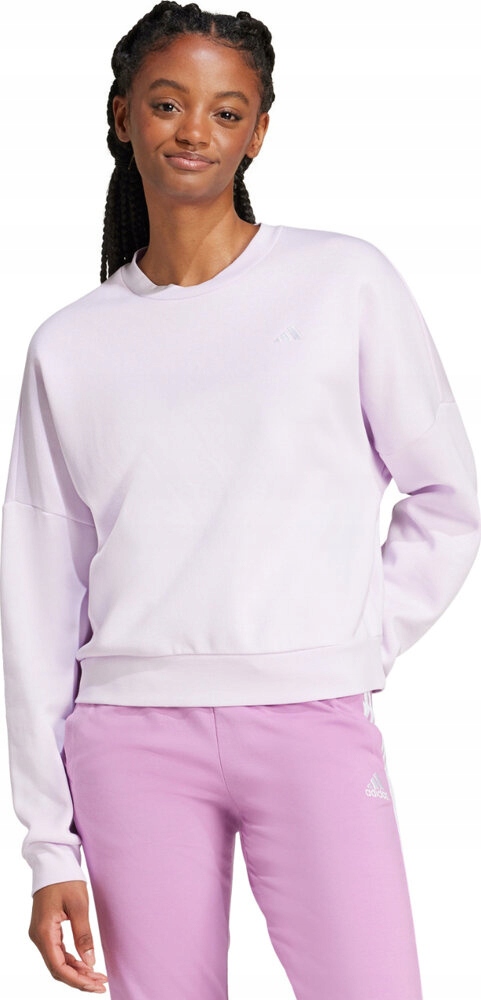 Dámská mikina Adidas Essentials s malým logem, útulná, fialová, JF8827, Mikina L