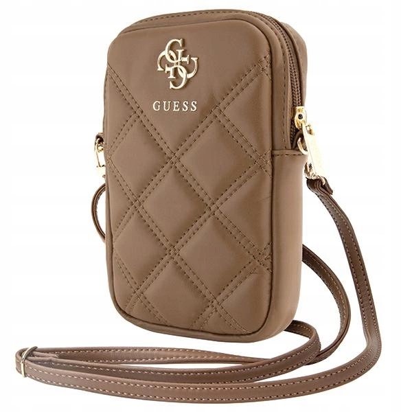 Taška Guess Zip Quilted 4G hnědá
