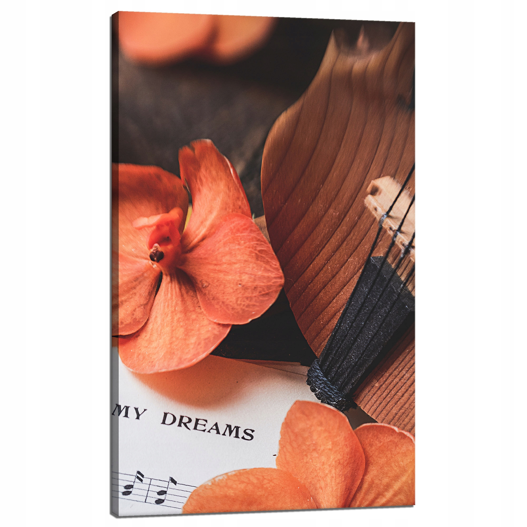 Obraz na plátně Hudba Noty Housle Květiny 60x100