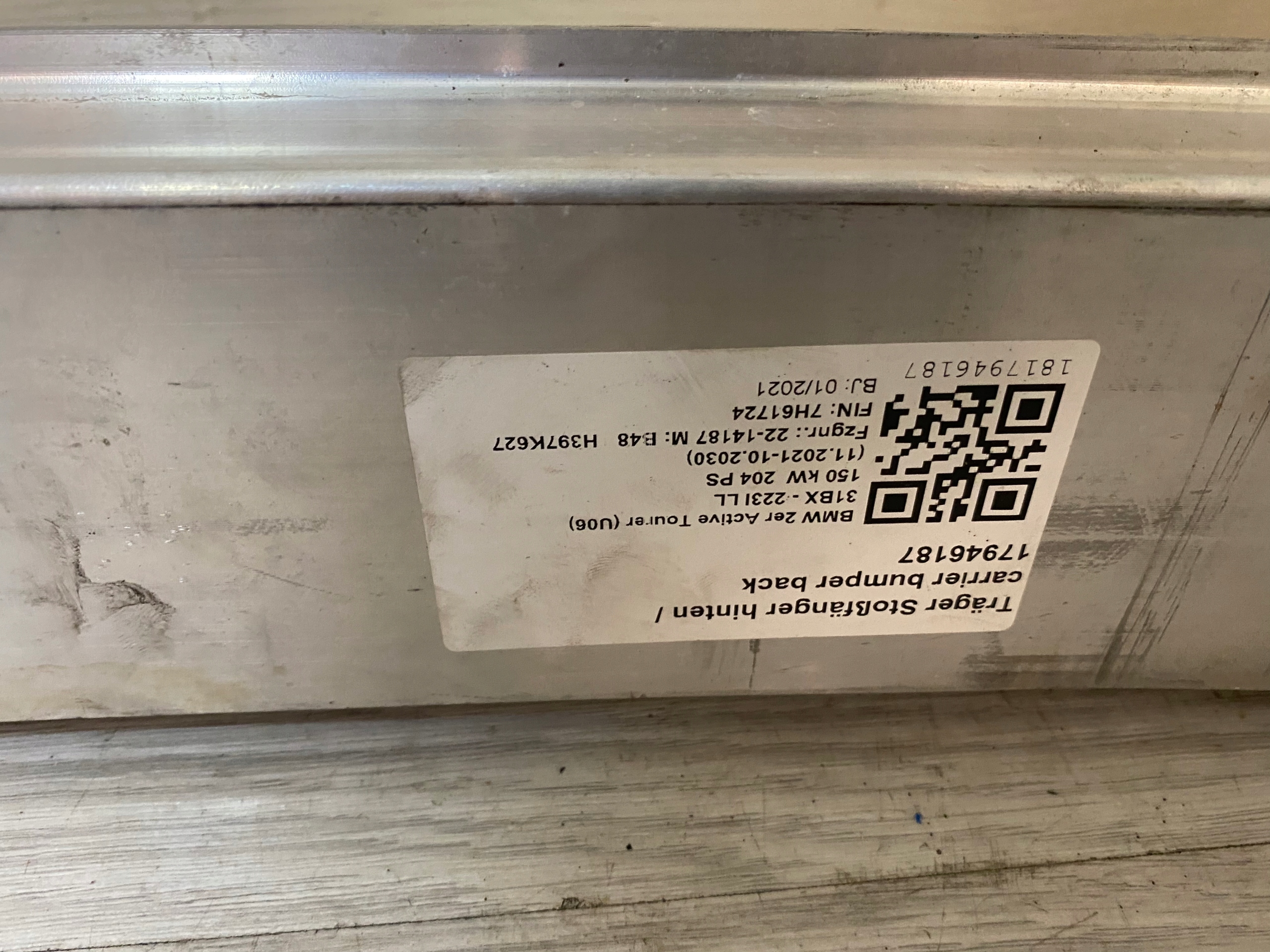 BMW 2 U06 RINFORZO PARAURTI Traversa Paraurti posteriore 8739122