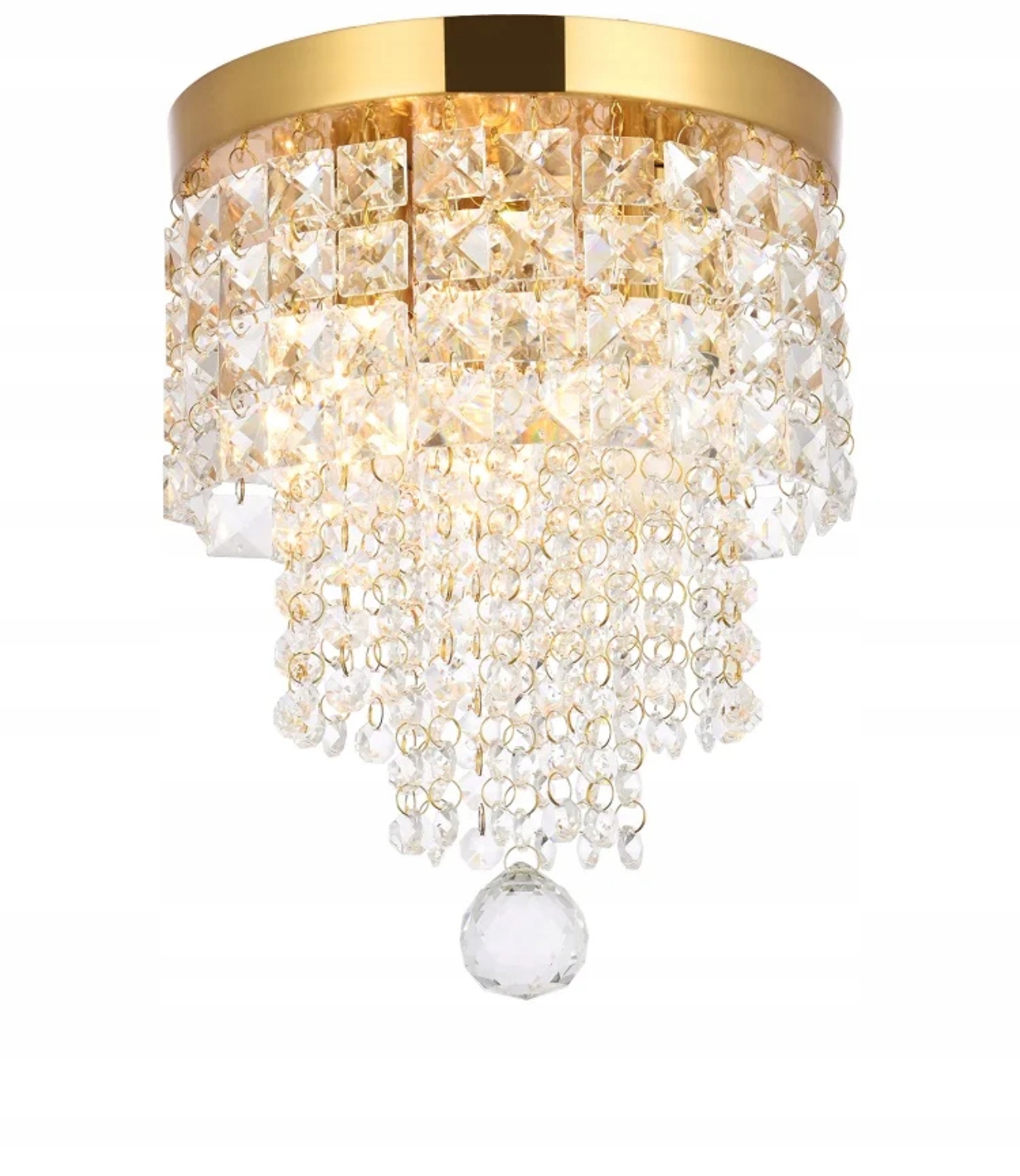 Żyrandol kryształowy lampa kryształowa sufitowa złoty 4xG9 23 cm