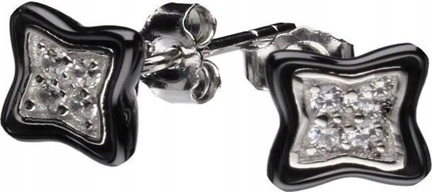 Stříbrné náušnice 925 černé se zirkony 1,20 g Výjimečný vzor jako dárek