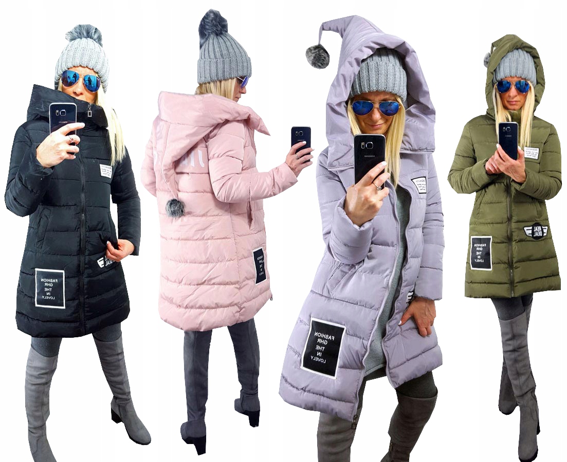 

Pikowany Płaszcz Kurtka Gnommy Kaptur Parka Lon Xs