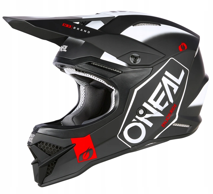 O'neal 3SRS Hexx Black White Red prilba so šiltom cross enduro off-road M