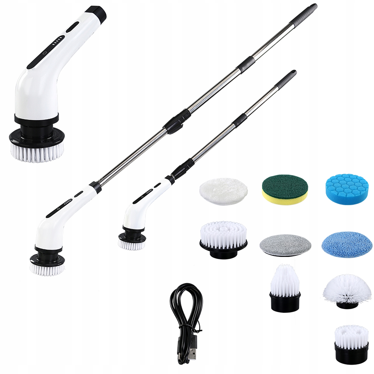 Levně Elektrický Rotační Kartáč Bezdrátový Mop Na Čištění Mytí 9v1