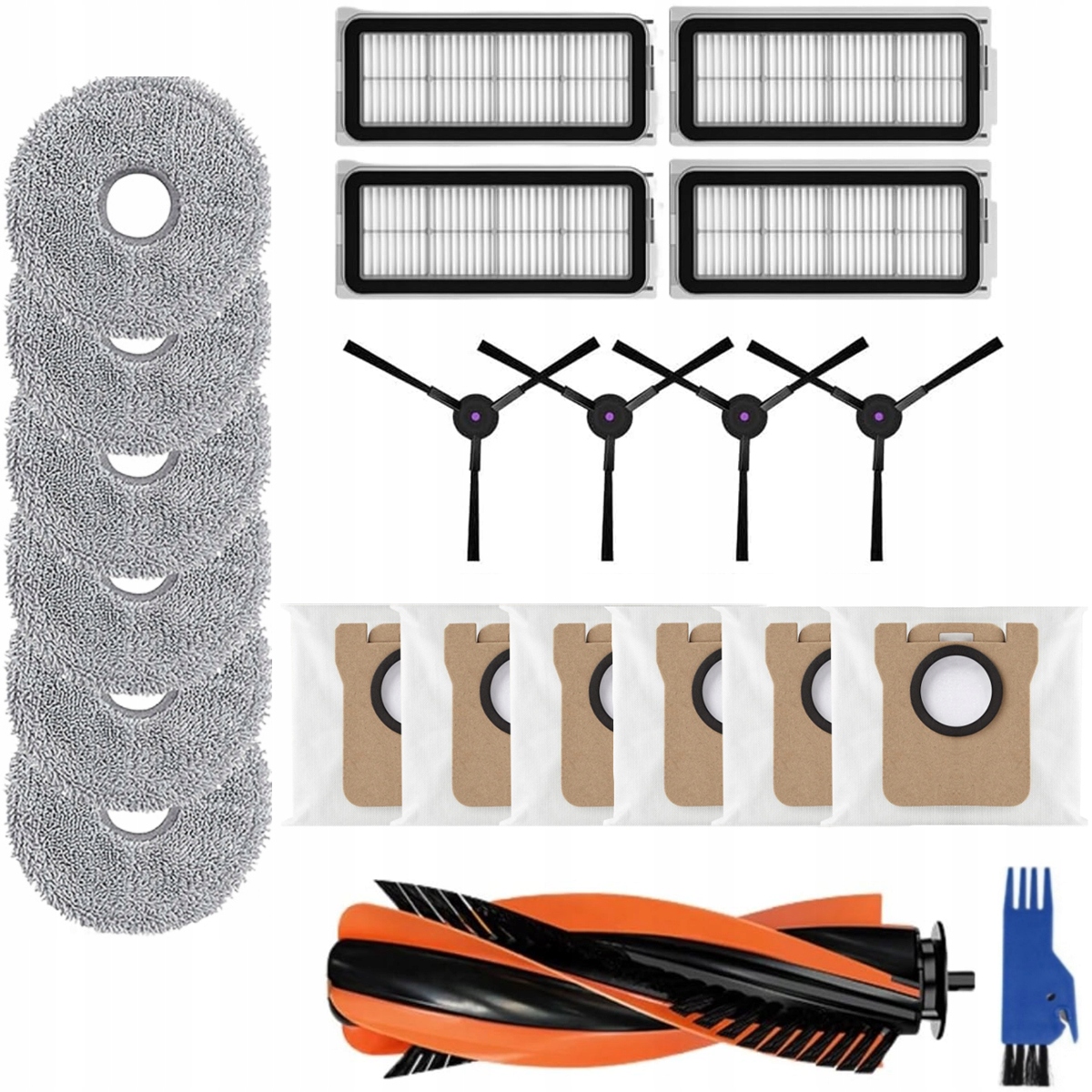 Duży zestaw akcesoriów do robota Jonr P20 Pro worki mopy filtry szczotki